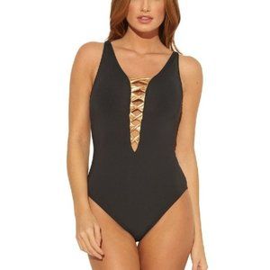 Bleu by Rod Beattie Twisted-Front 1-Piece Swimsuit